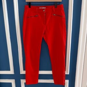 Donna Degnan Orange Skinny Cropped Ankle Zipper Mid Rise Jeans - Size 6